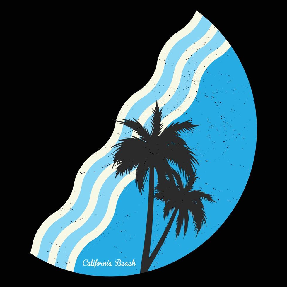 California playa camiseta diseño vector