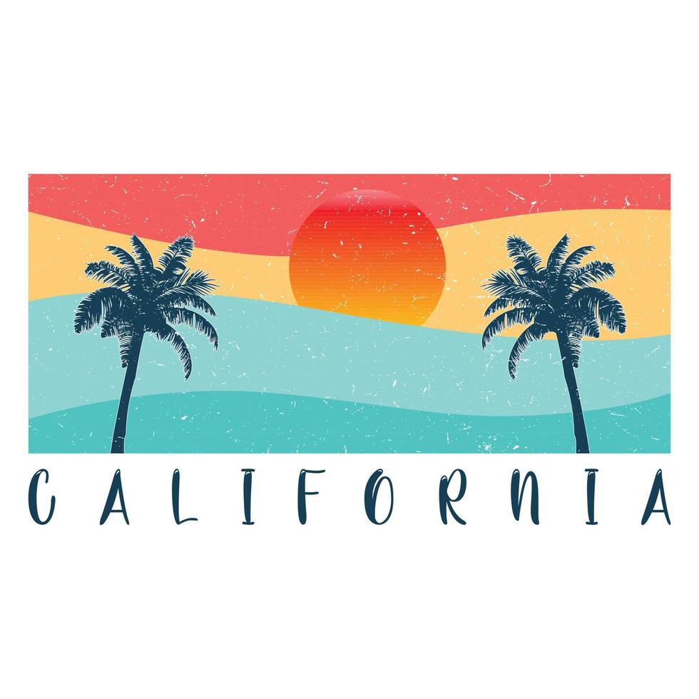 California T-shirt Design vector
