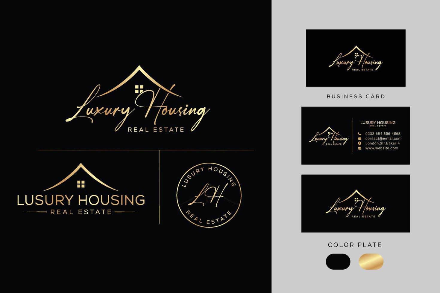Real estate logo and business branding template design inspiration Pro Vector