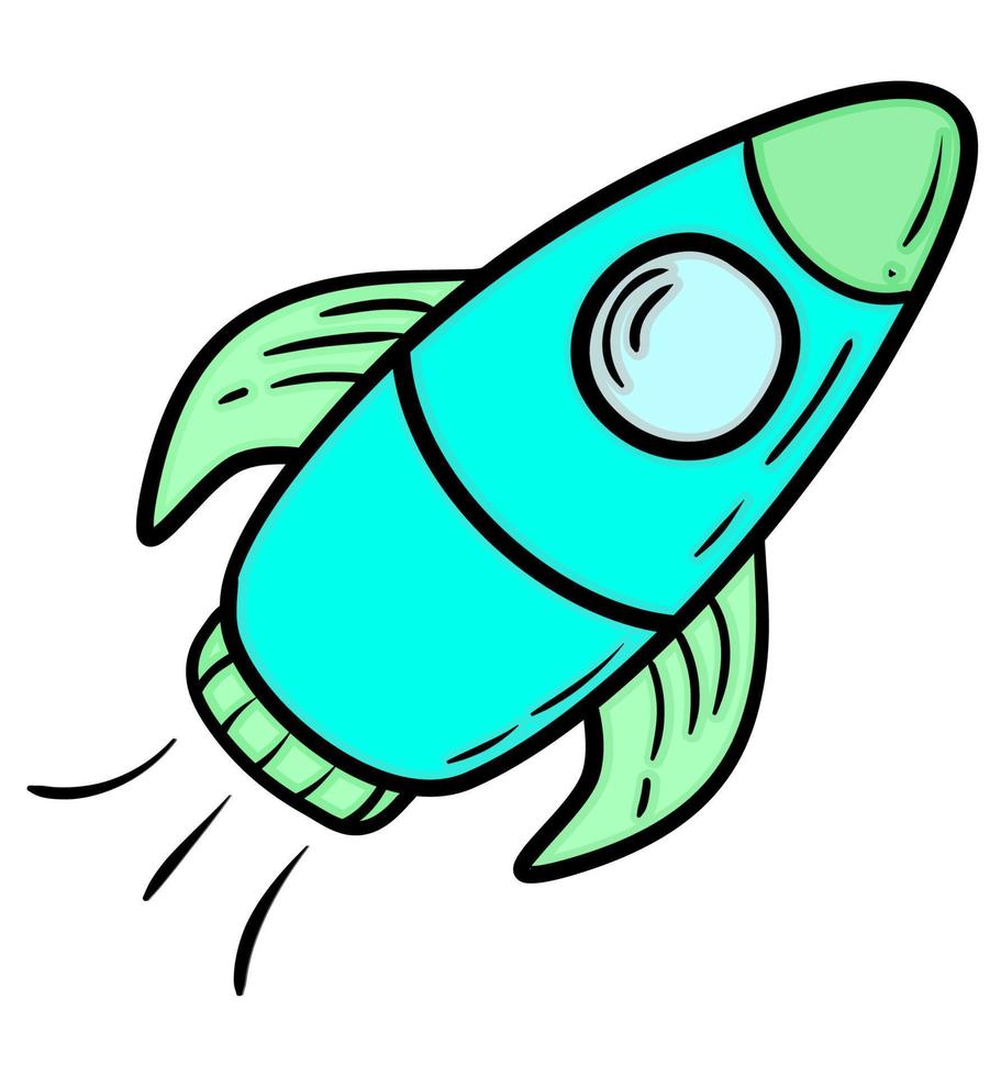 Hand Draw Space Rockets, Ovni,Ufo vector