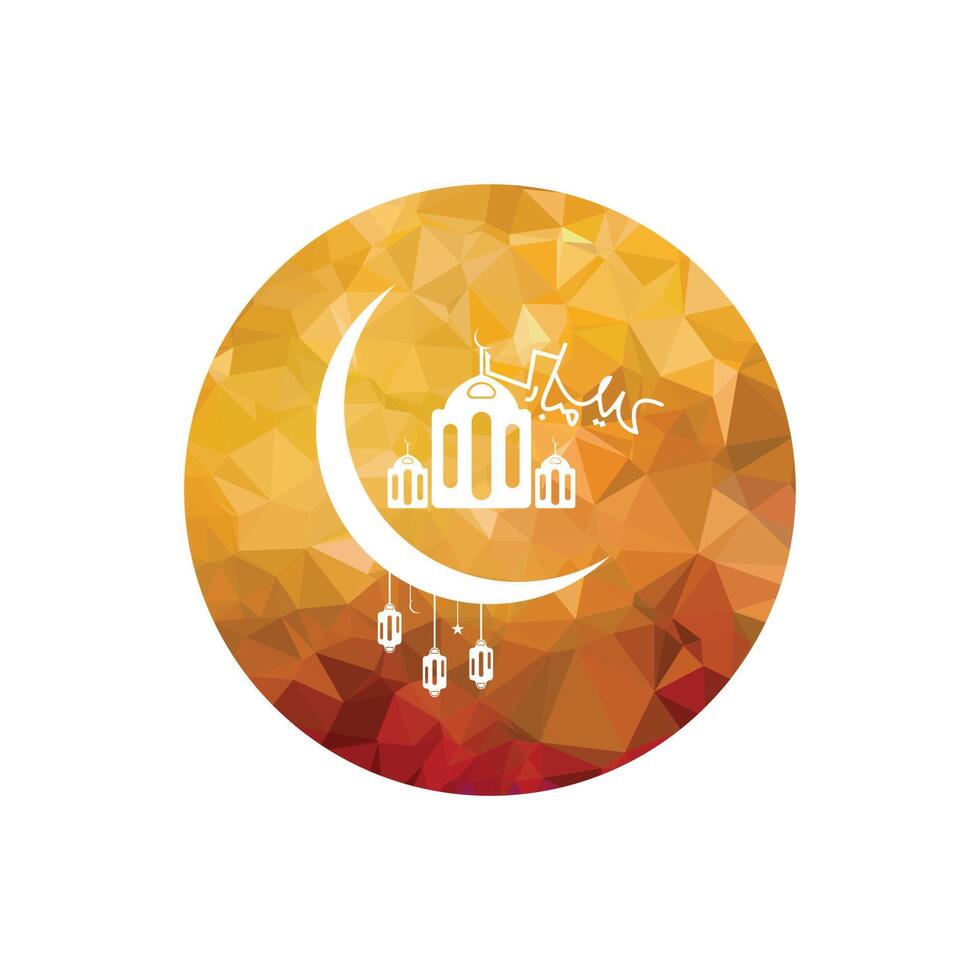 Eid Mubarak vector design template. Muslim holiday design element.