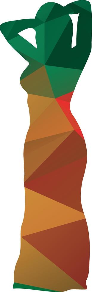 Silhouette Of A Woman Colored With Polygonal Pattern vector