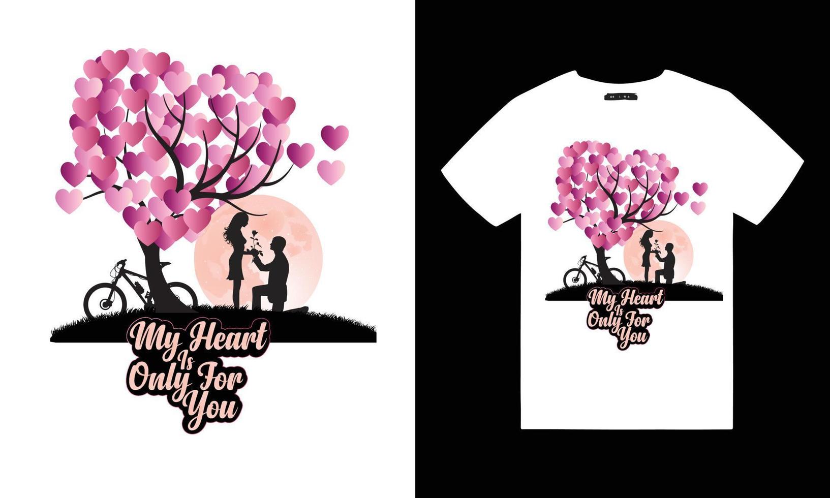 tipografía t camisa diseño amor t camisa amor árbol vector