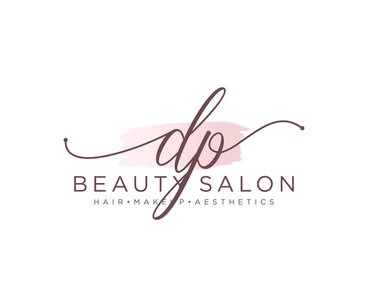 Initial DP feminine logo collections template. handwriting logo of initial signature, wedding, fashion, jewerly, boutique, floral and botanical with creative template for any company or business. vector