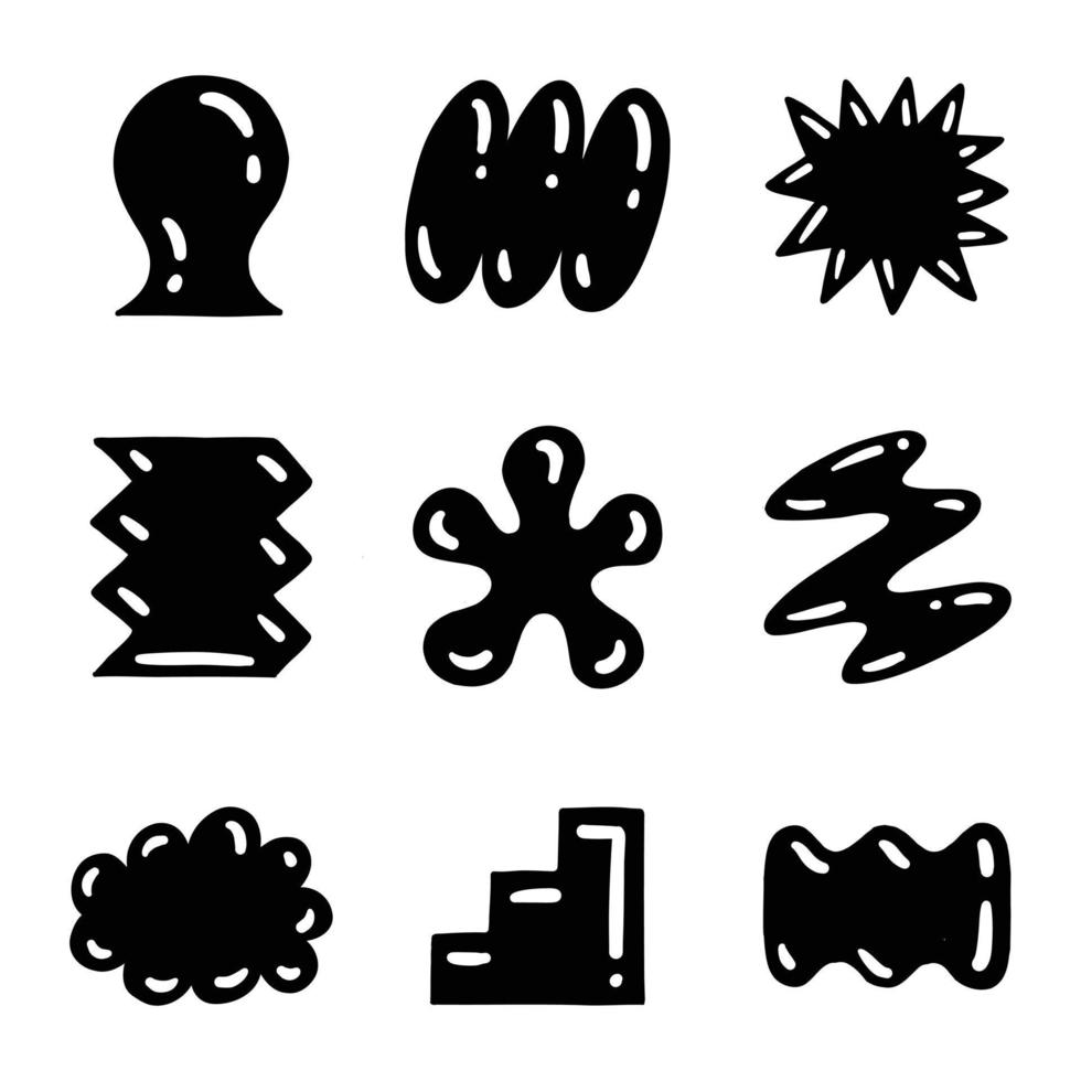 Set of illustration Hand drawing Shape icons vector