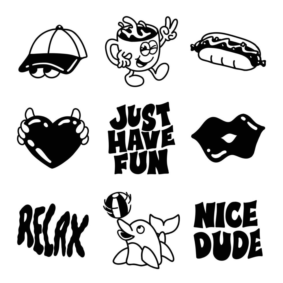 Free Vector  Set of random stickers in hand drawn