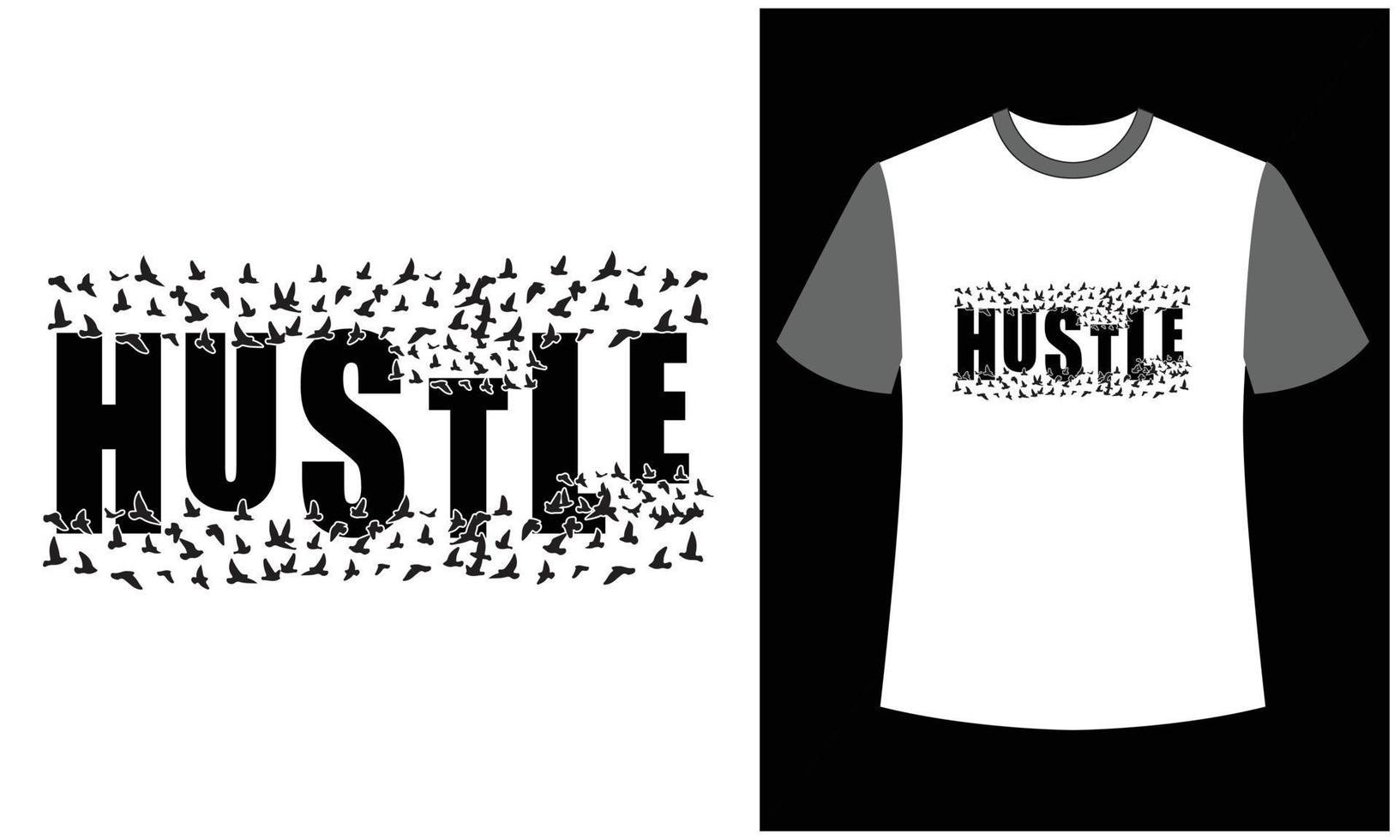 Hustle bird flay illustration vector t shirt design