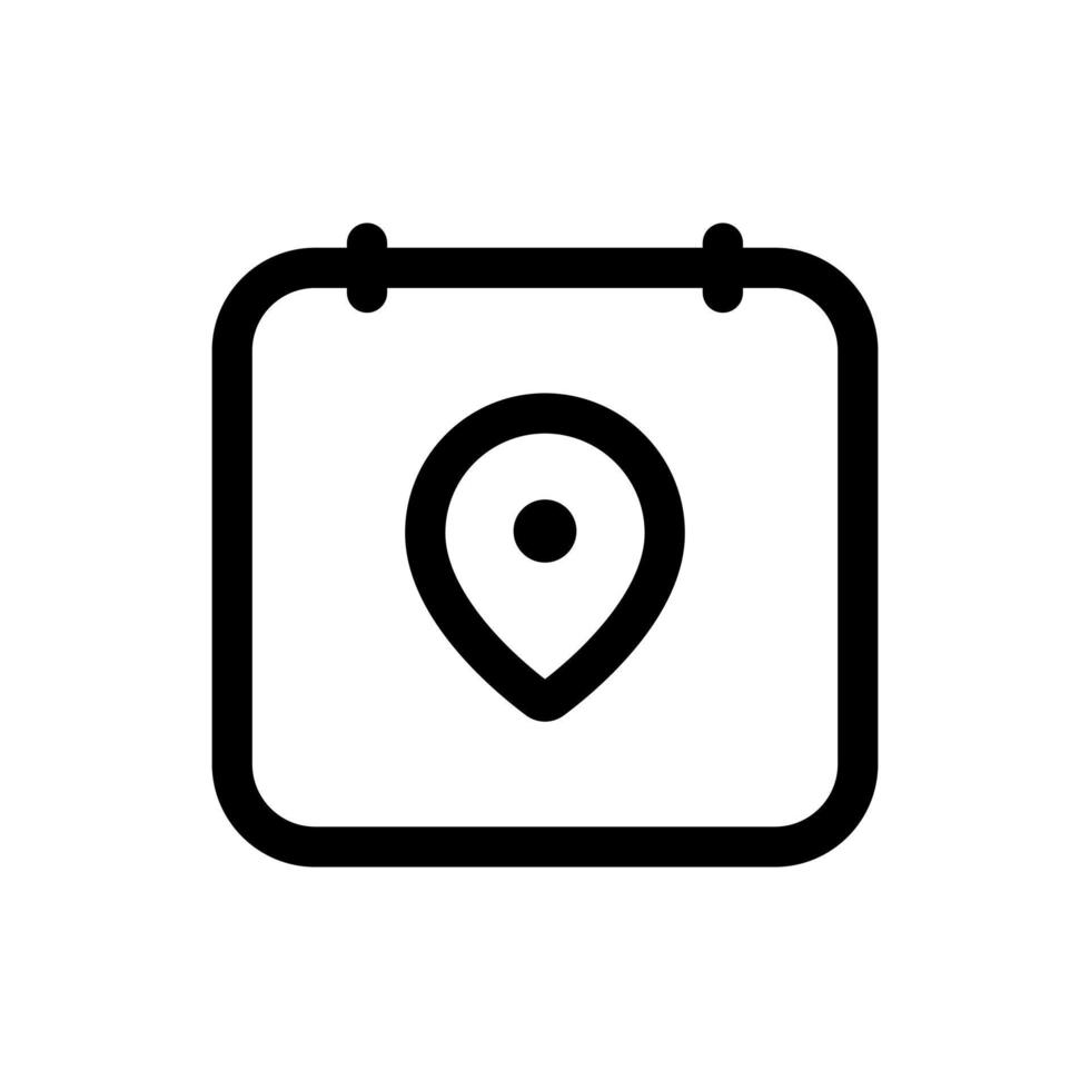 Simple Calendar icon combined with Placeholder on it. The icon can be used for websites, print templates, presentation templates, illustrations, etc. vector