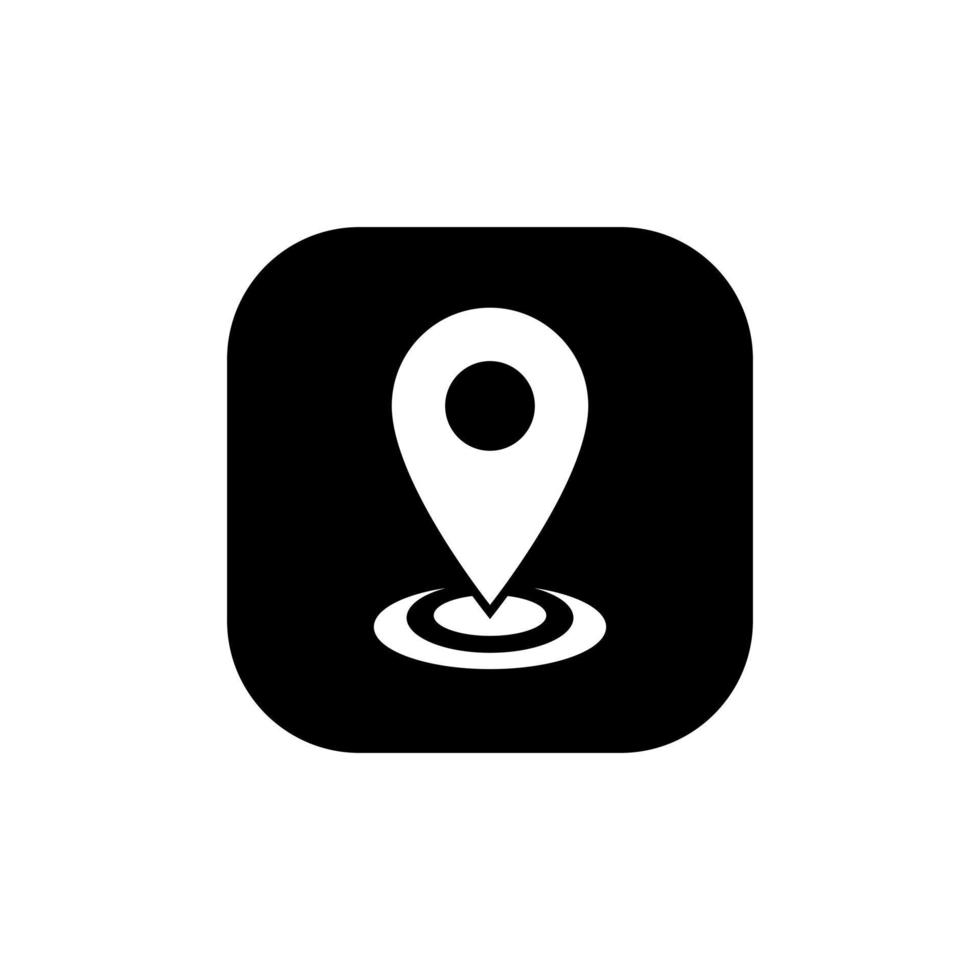 Address, map location icon vector isolated on square background