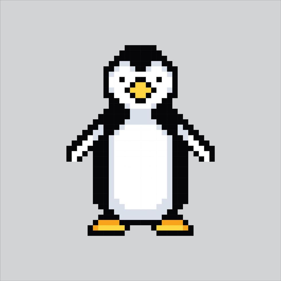 píxel Arte ilustración pingüino. pixelado pingüino. pingüino pájaro animal pixelado para el píxel Arte juego y icono para sitio web y vídeo juego. antiguo colegio retro vector