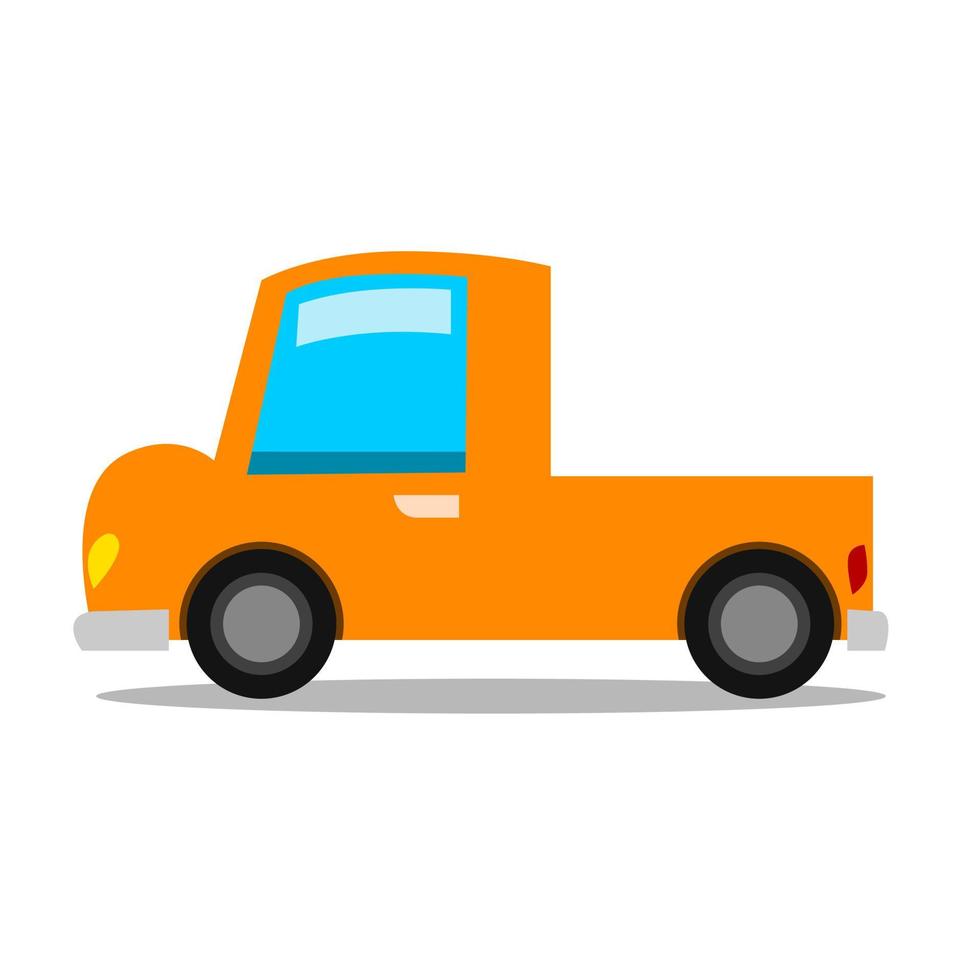 truck illustration in orange color for children's book vector