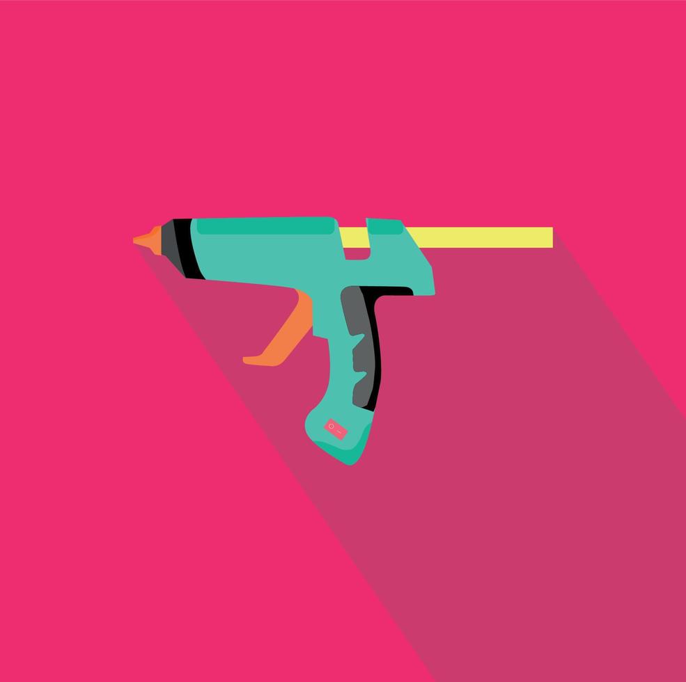 Hot glue gun flat icon vector