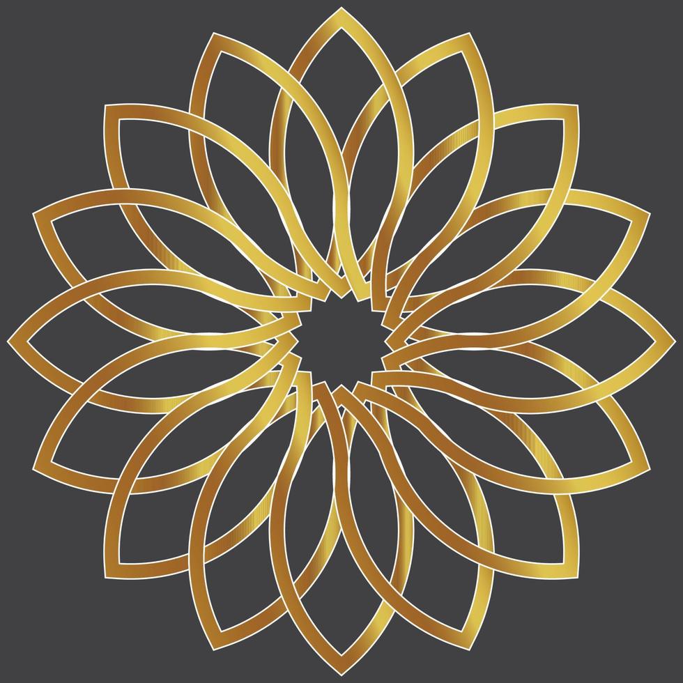 Golden Blooming Flower Pattern Design Arabic Style, Beautiful Concept Ornament Ramadan Islamic Icon vector