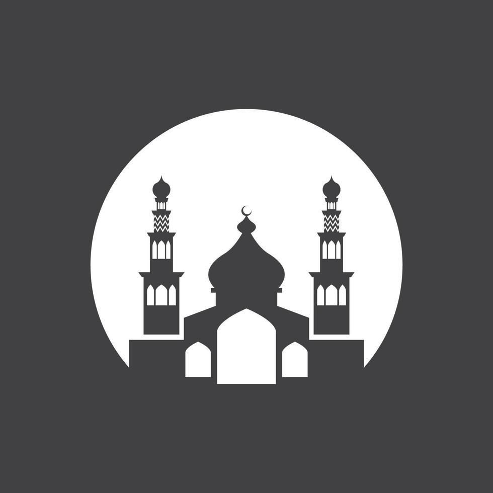 Islamic Mosque Logo Design Vector Template Illustration