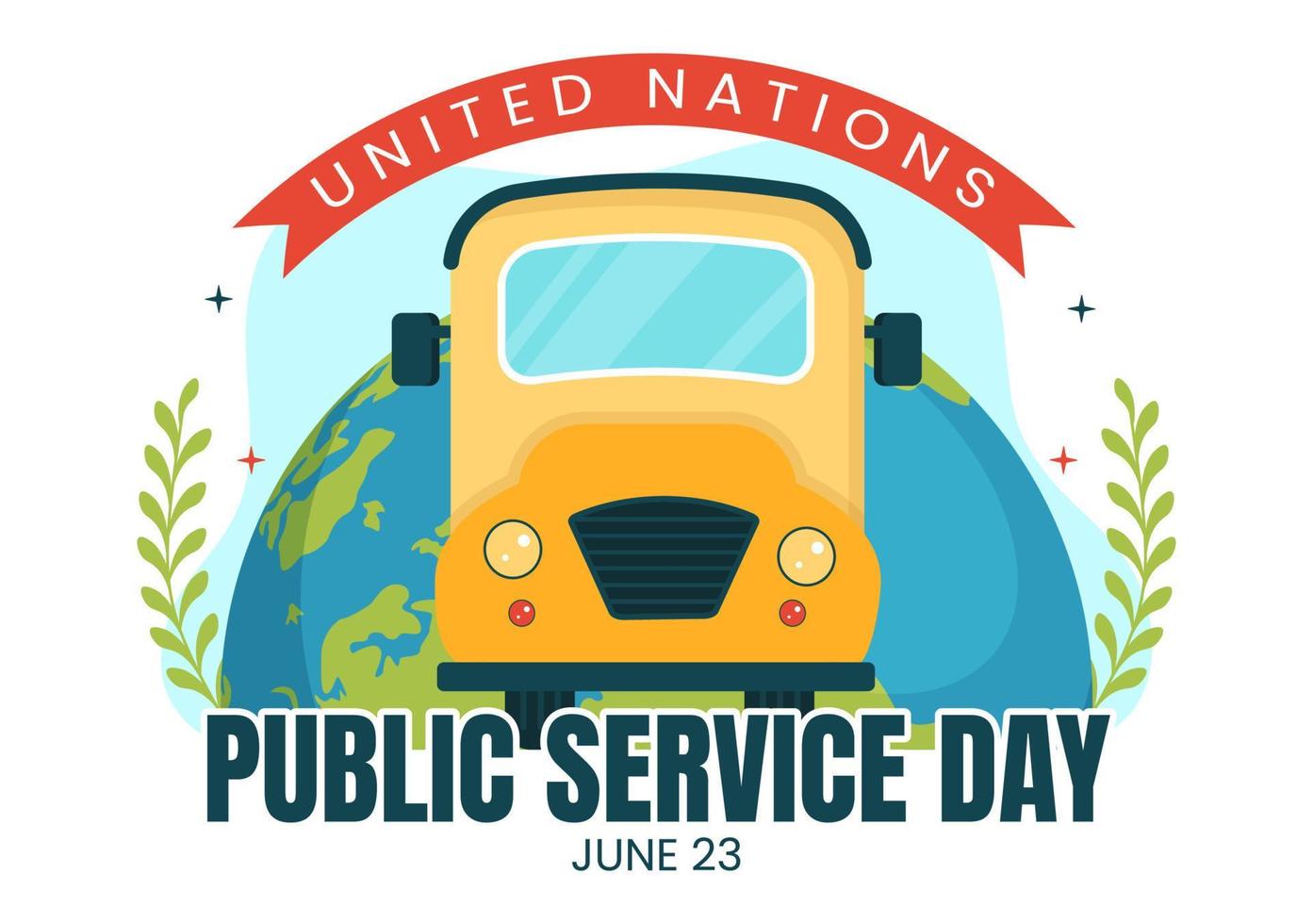 unido naciones público Servicio día vector ilustración en junio 23 con públicos servicios a el comunidad en plano dibujos animados mano dibujado póster plantillas