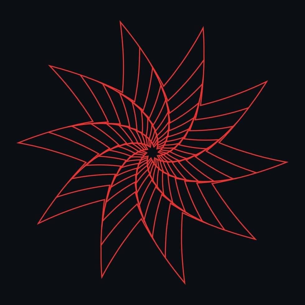 abstract red flower background with spiral vector