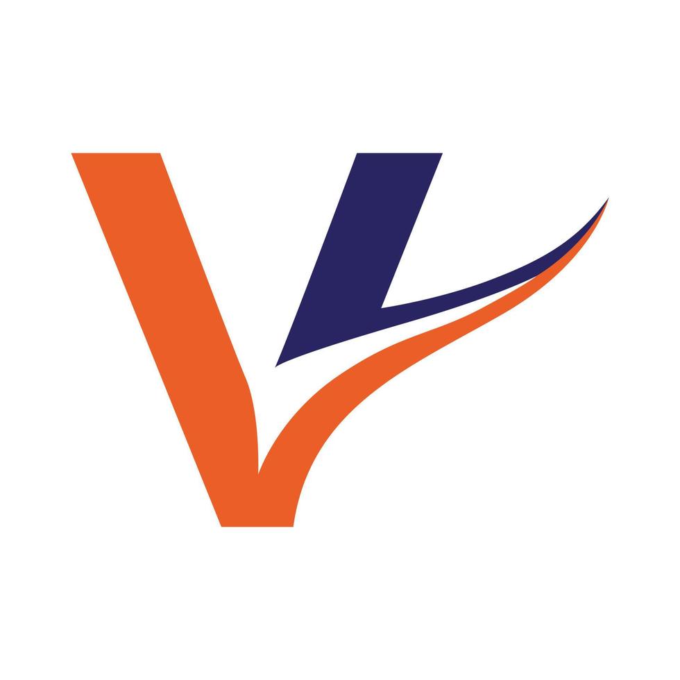 inicial v letra logo vector