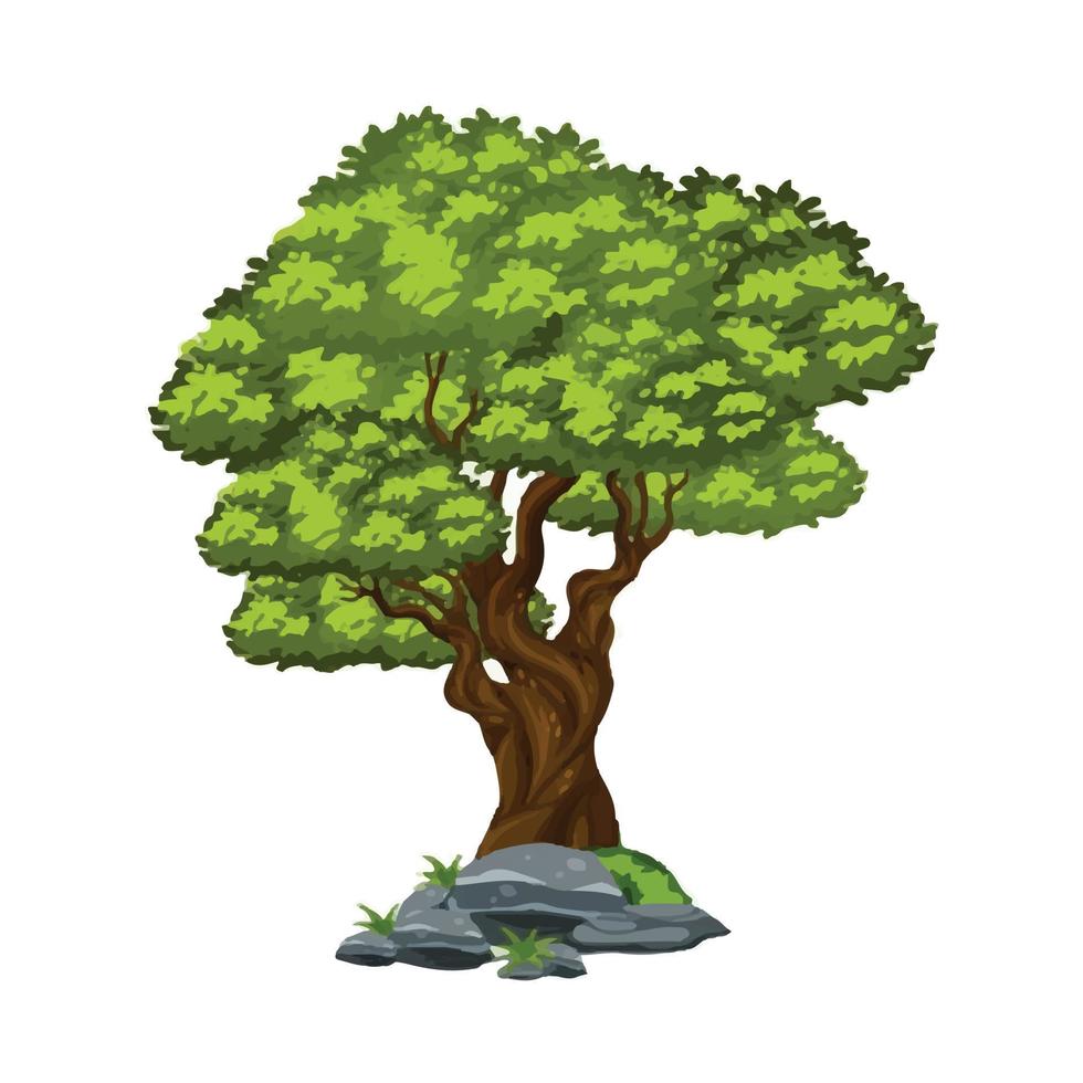 Ancient tree design element logo vector