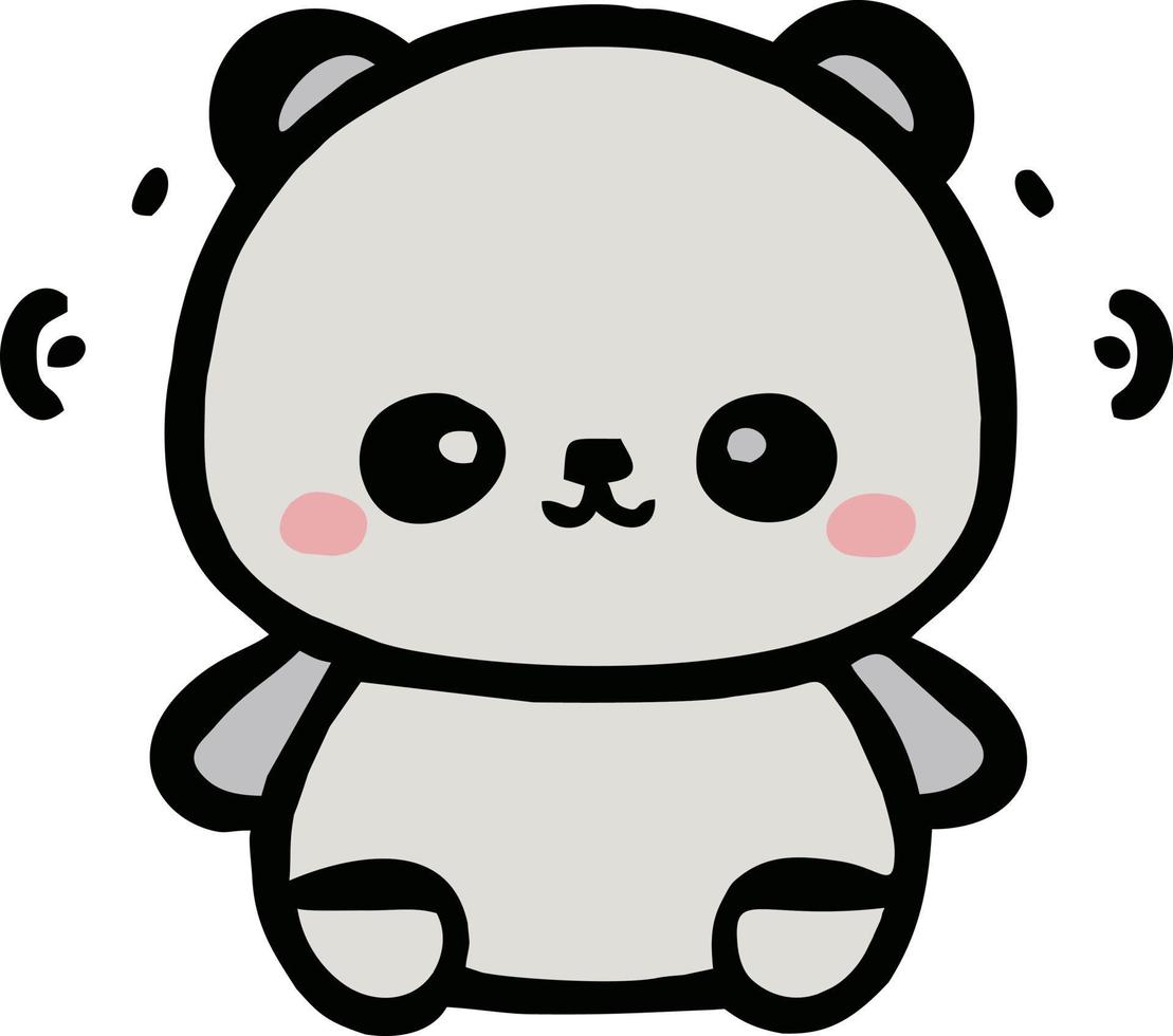 línea dibujo linda kawaii oso vector gráfico