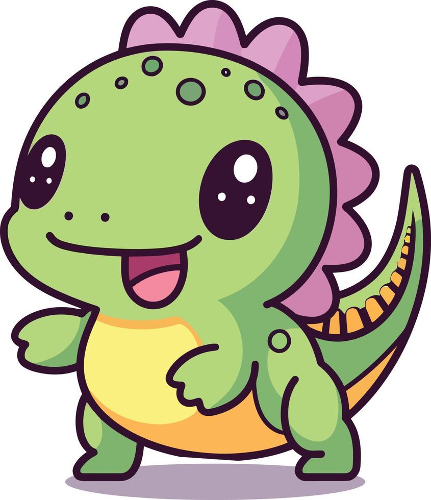 linda dinosaurio mascota vector dibujos animados estilo