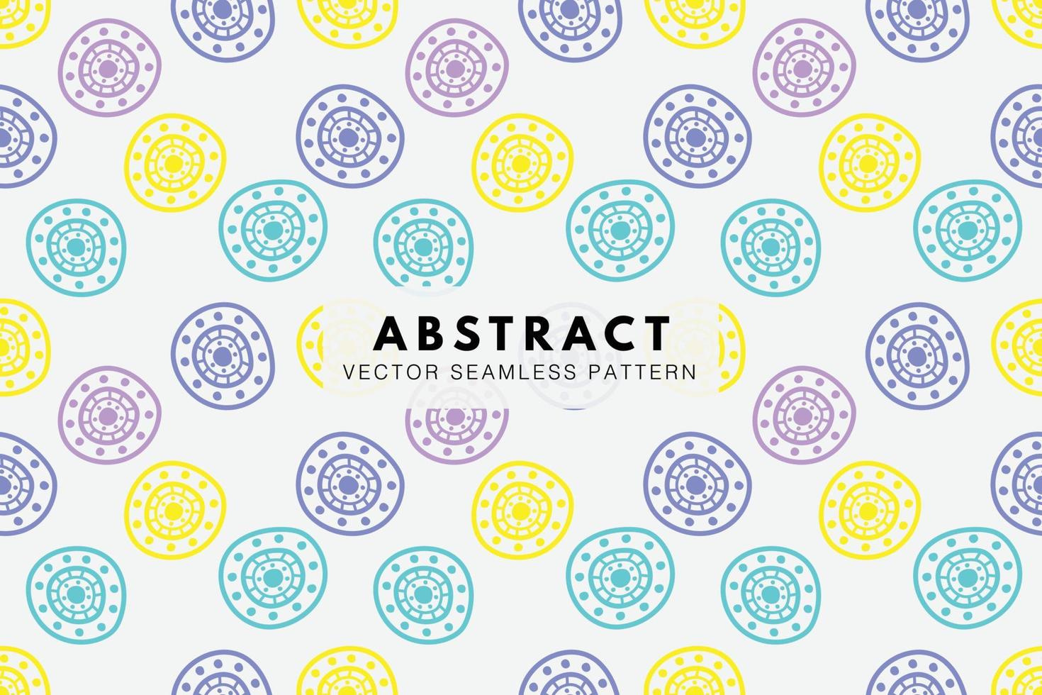 Organic hand drawn circle shapes abstract seamless repeat pattern vector