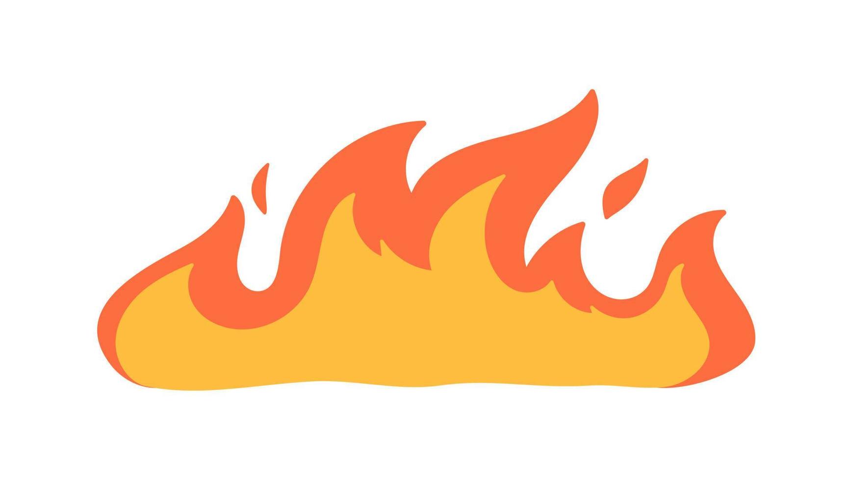 Cartoon fire effect. A yellow bonfire burns to heat. vector