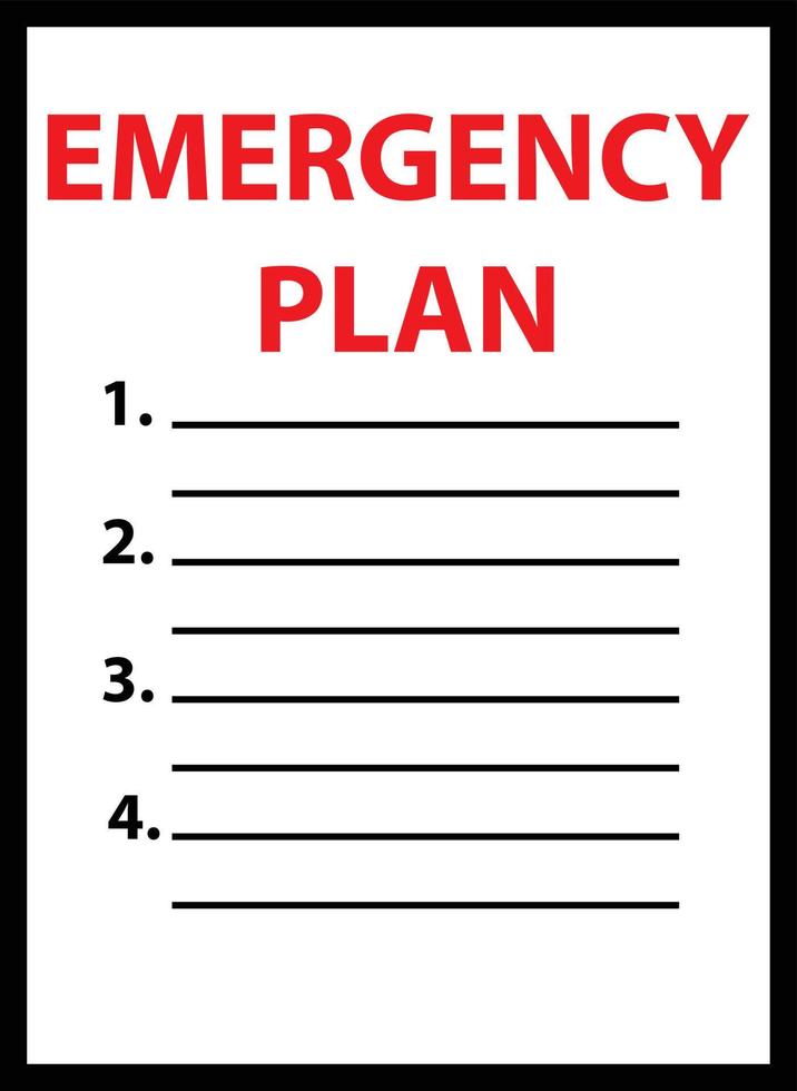 Emergency plan on paper on white background. Emergency plan documents in paper binder. Business emergency plan. flat style. vector