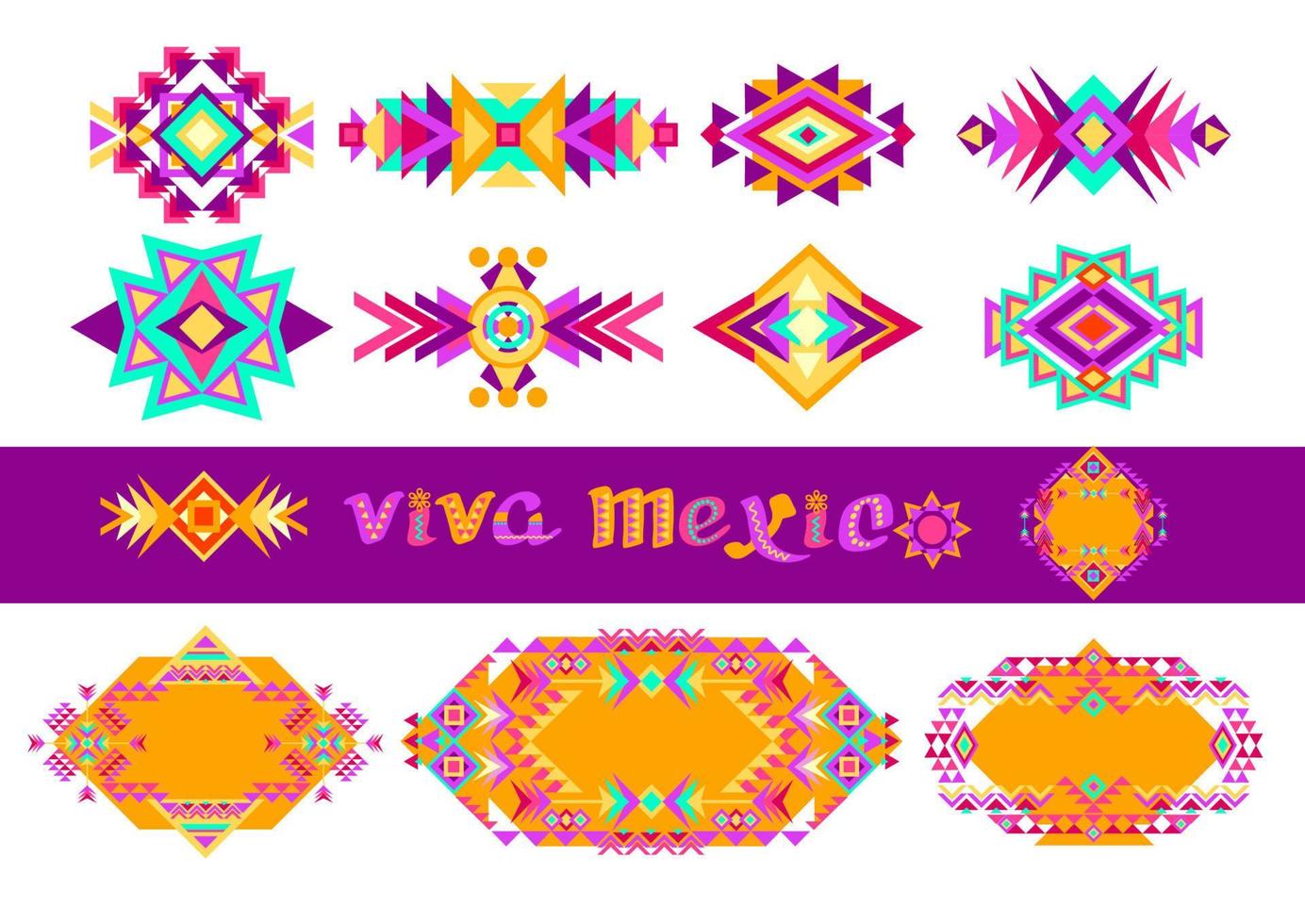 Set of Mexican patterns. Ethnic elements. Tribal geometric ornament. Vector. vector