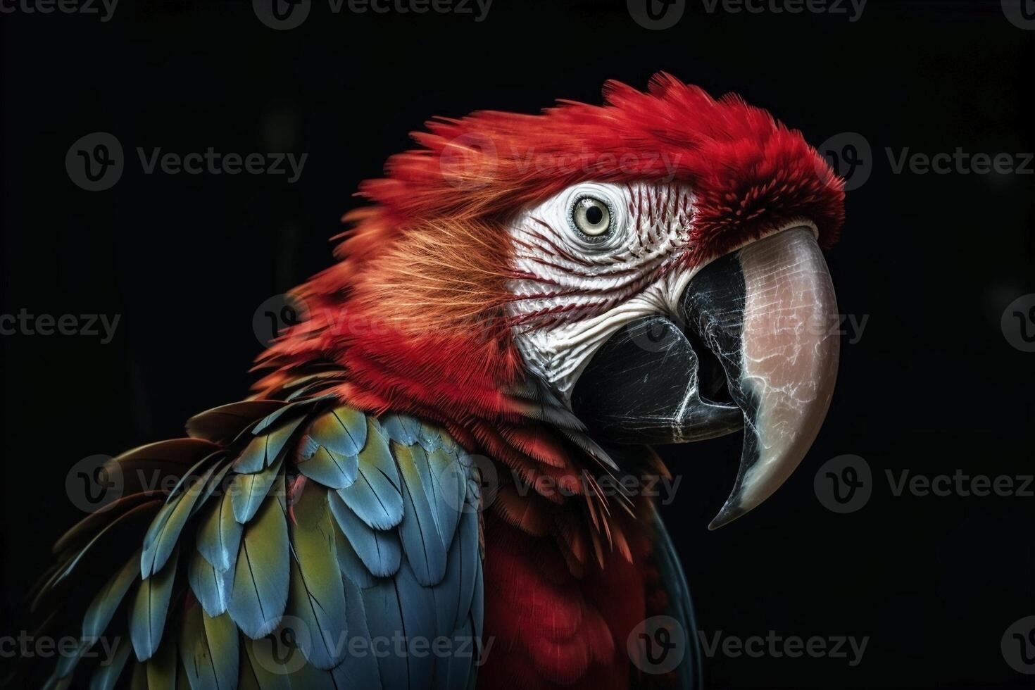Scarlet macaw, created with photo