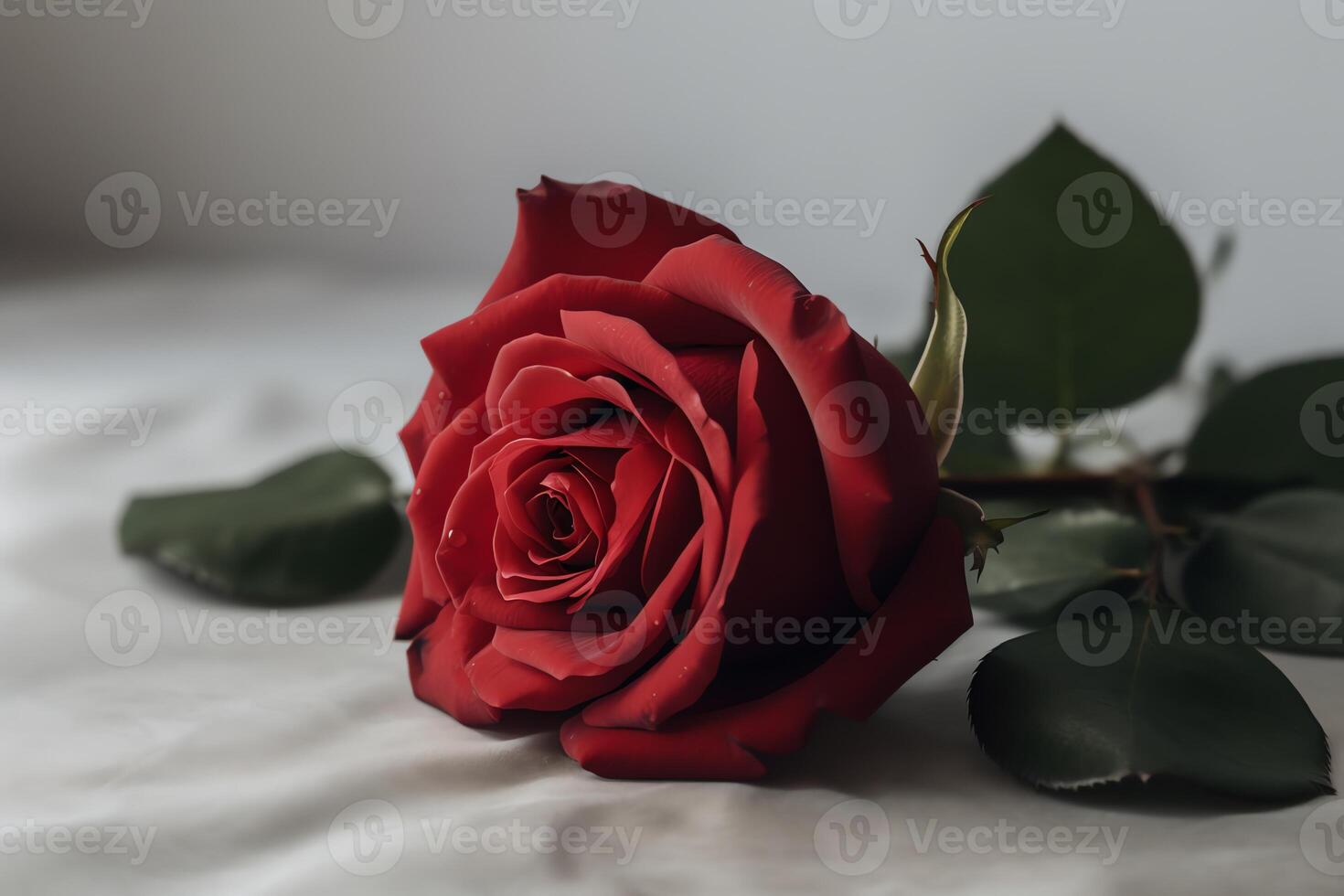 Red rose on neutral background. photo