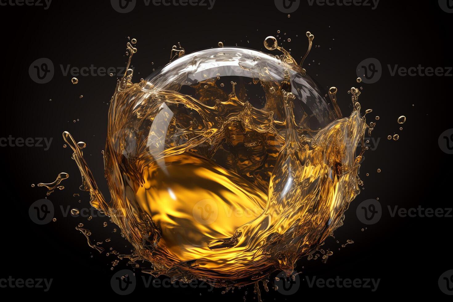 Spherical oil splash. photo