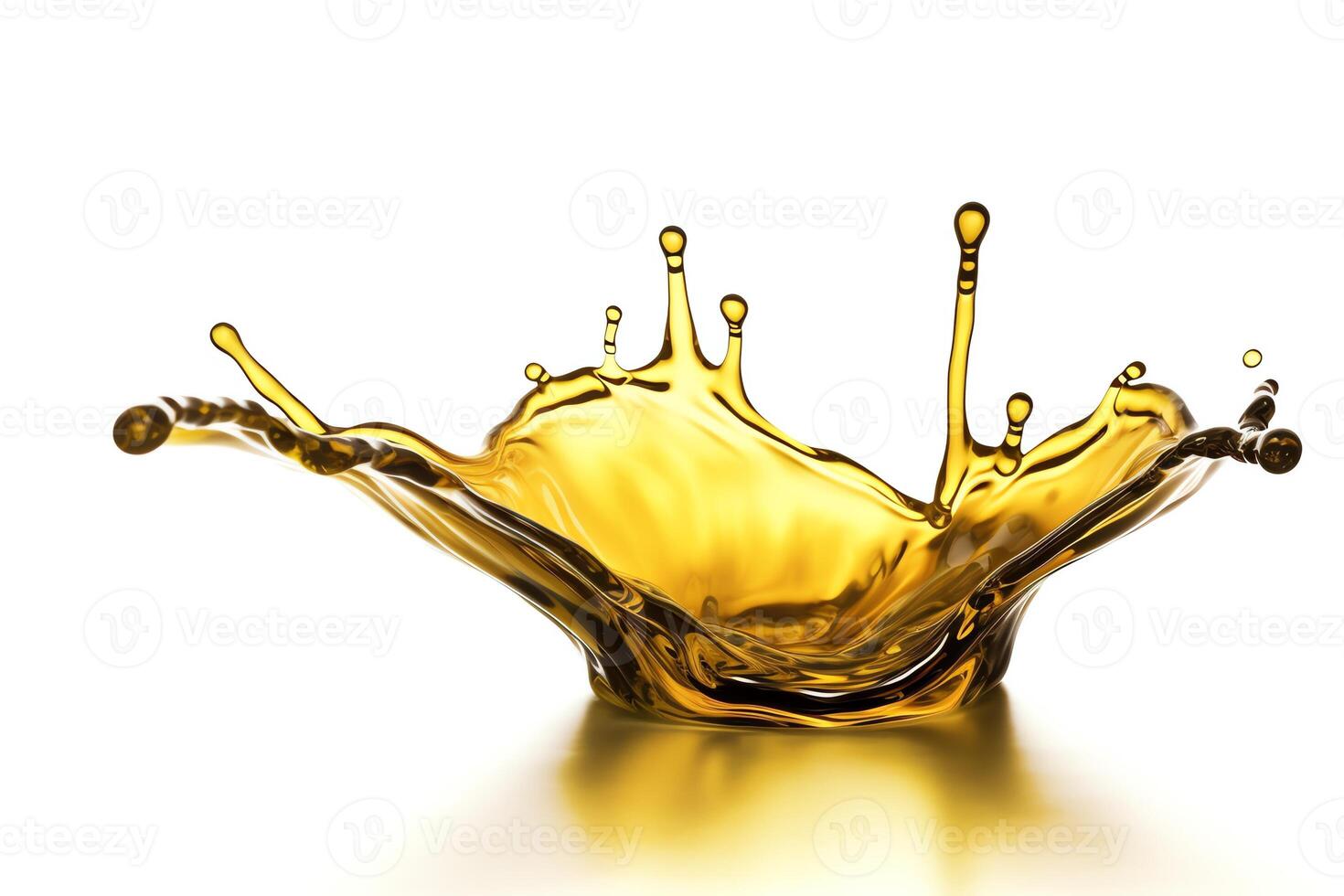 Olive or engine oil splash on white background. photo