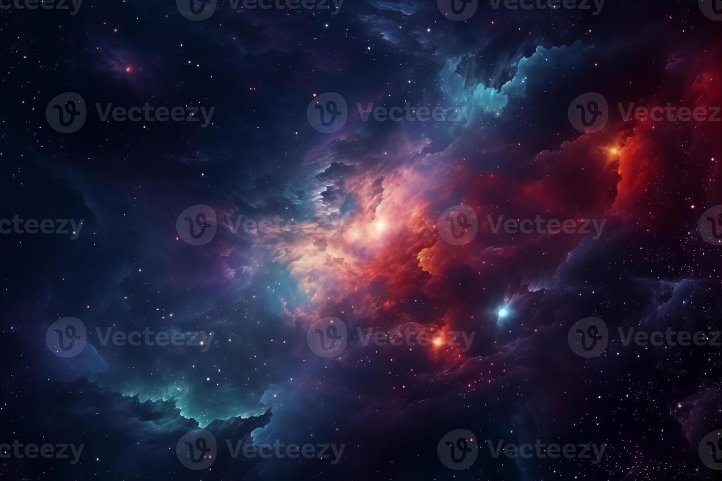 Space galaxy background with cosmic nebula and galaxies. photo