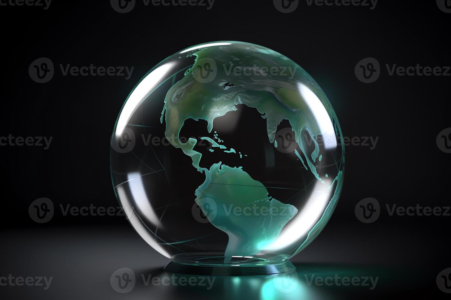 Glass globe for World Environment and Earth Day. photo