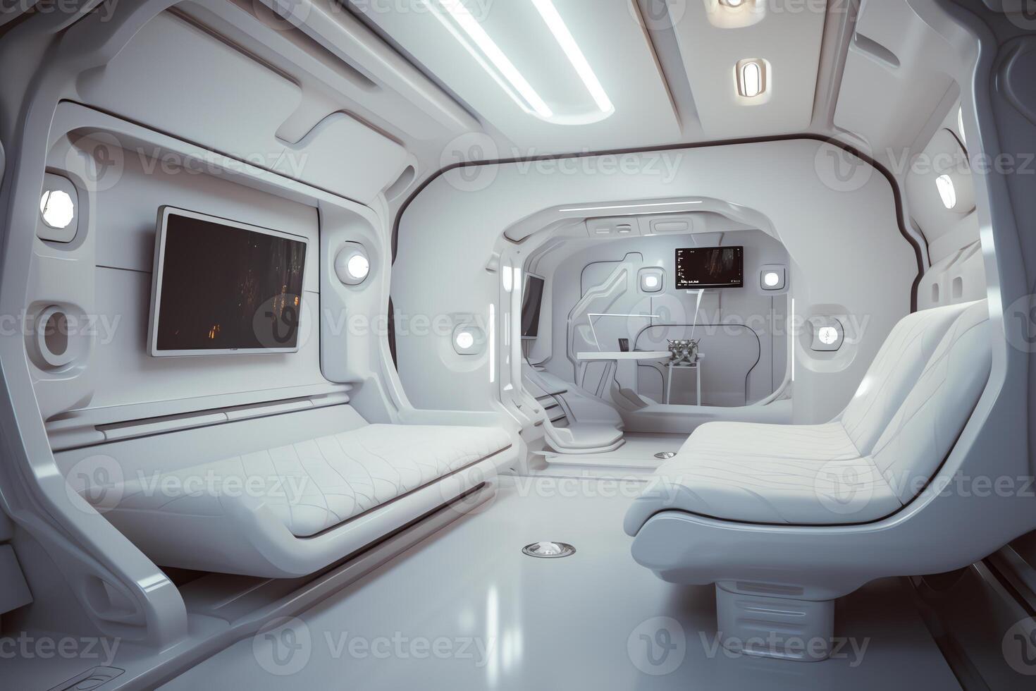Modern bionic interior. photo