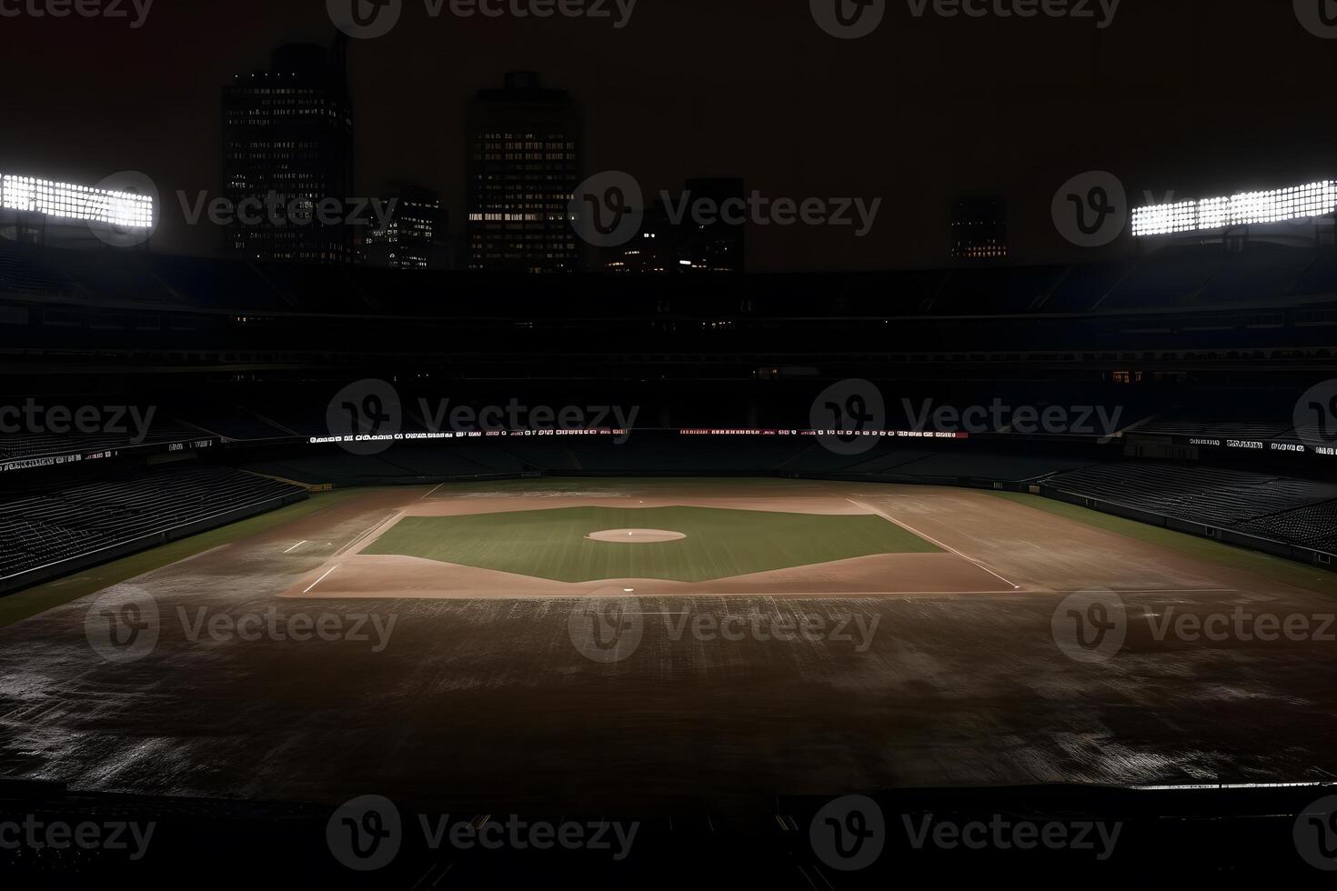 Professional baseball grand arena. Neural network photo