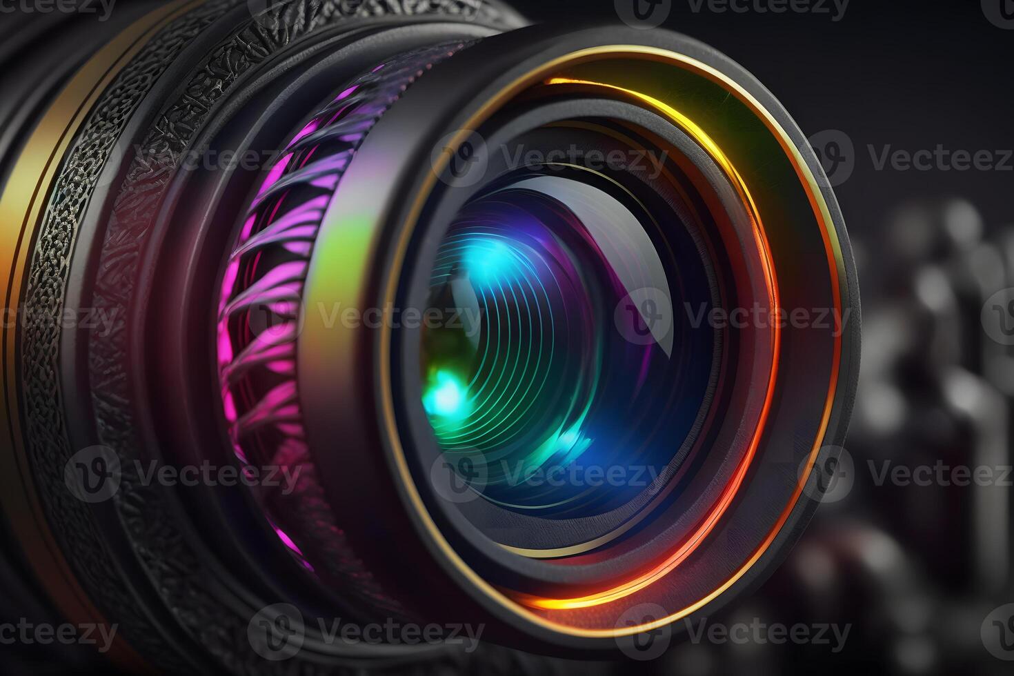 Photography Lens Extreme Close Up. Neural network photo