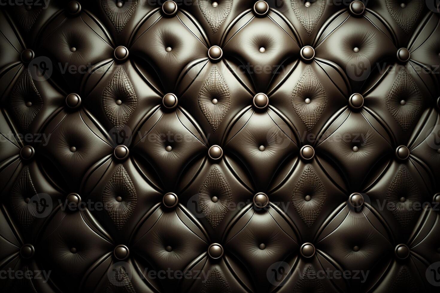 Close-up texture of furniture upholstery in fabric and leather with buttons, capitone style. . photo