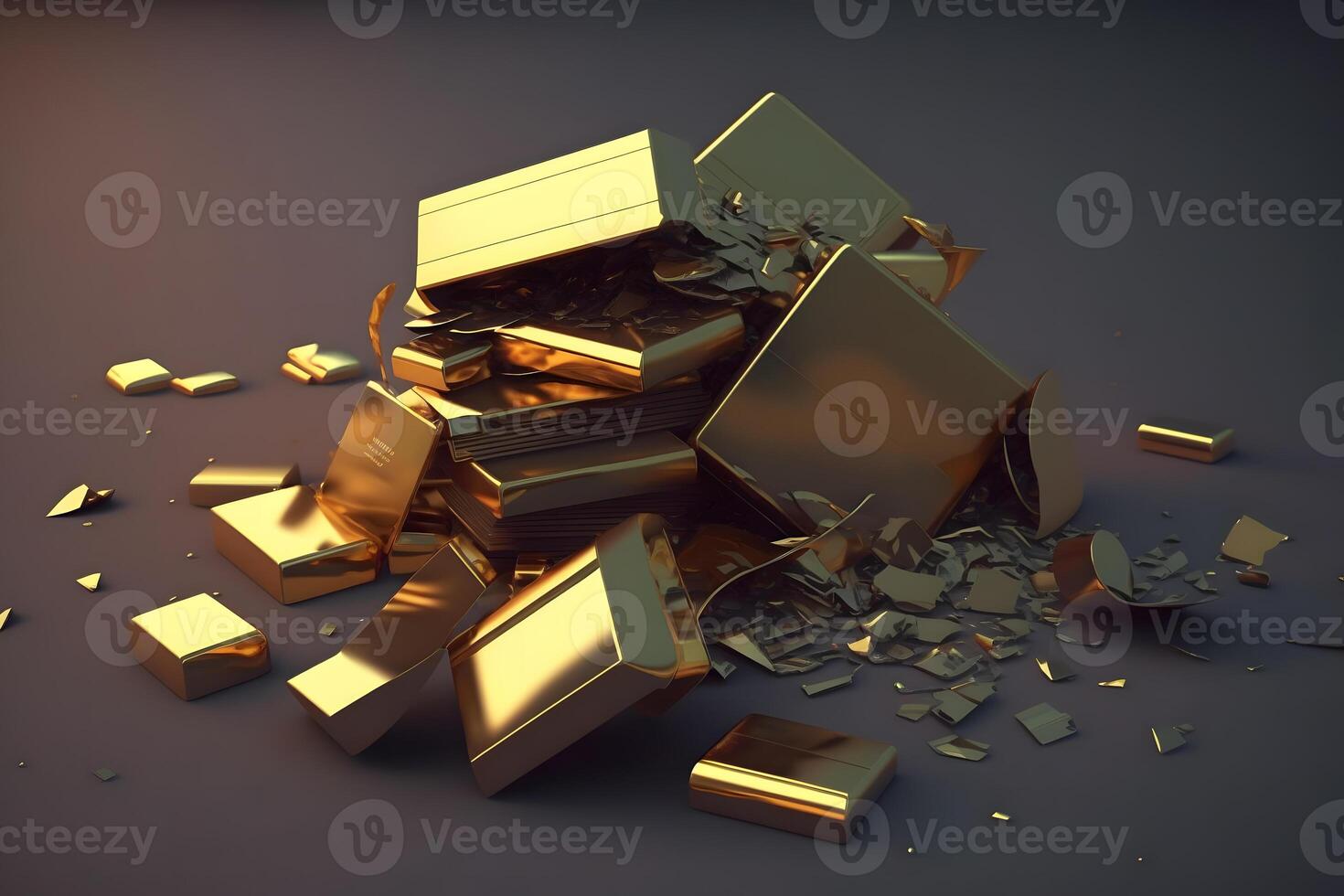 Gold bar stack. Business and finance. Neural network photo