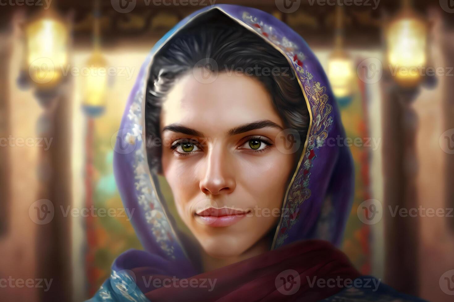 iranian woman portrait. Neural network photo