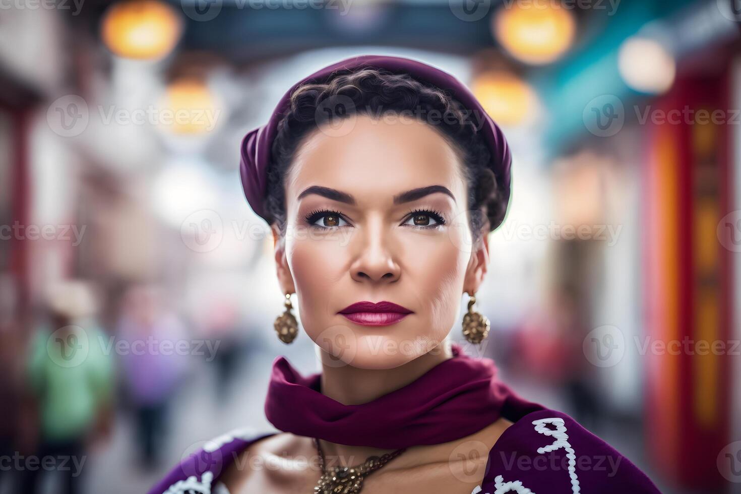 Portrait of a Hispanic woman. Neural network photo