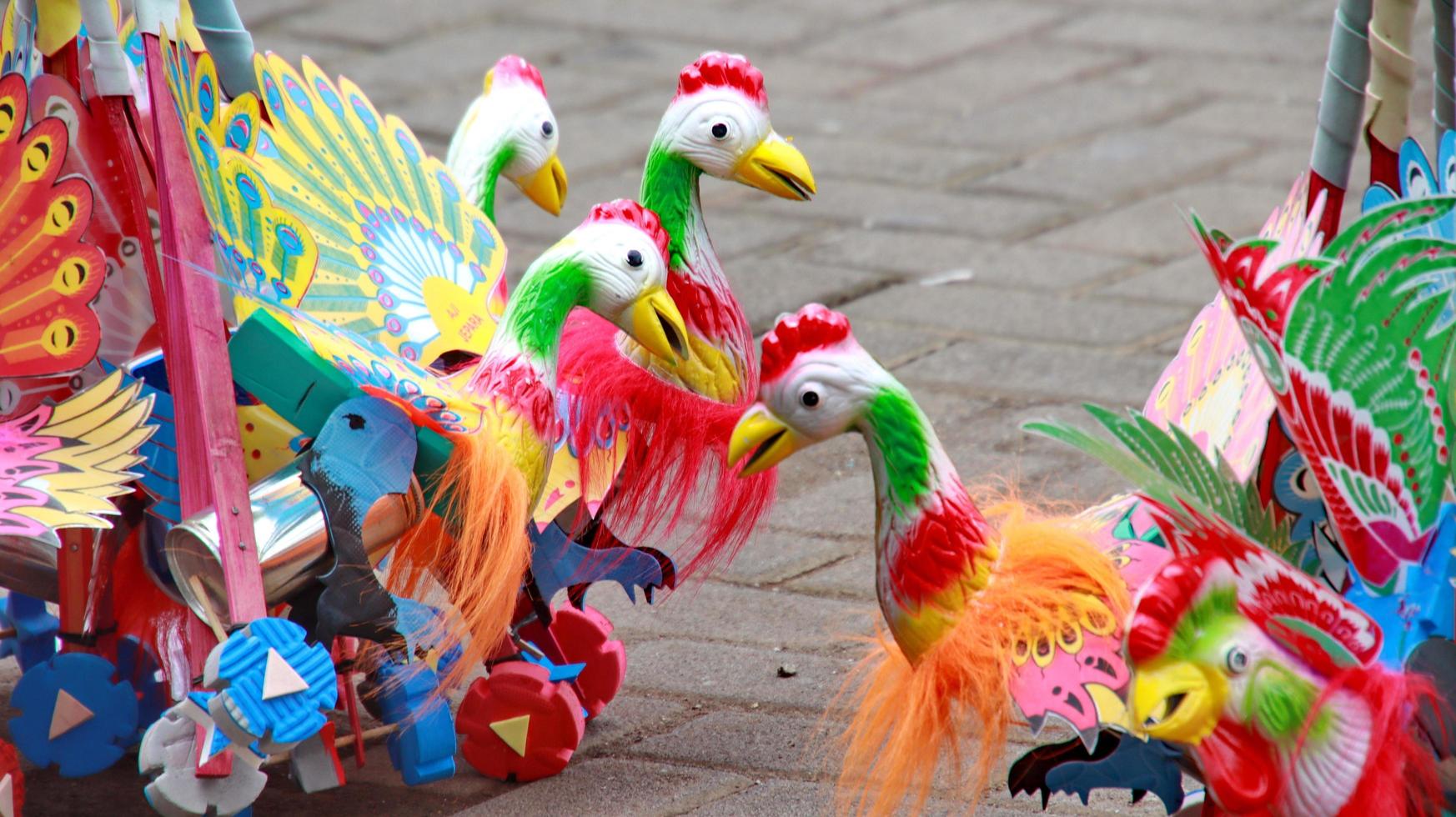 Indonesian children's traditional toy, shaped like an animal with wheels photo