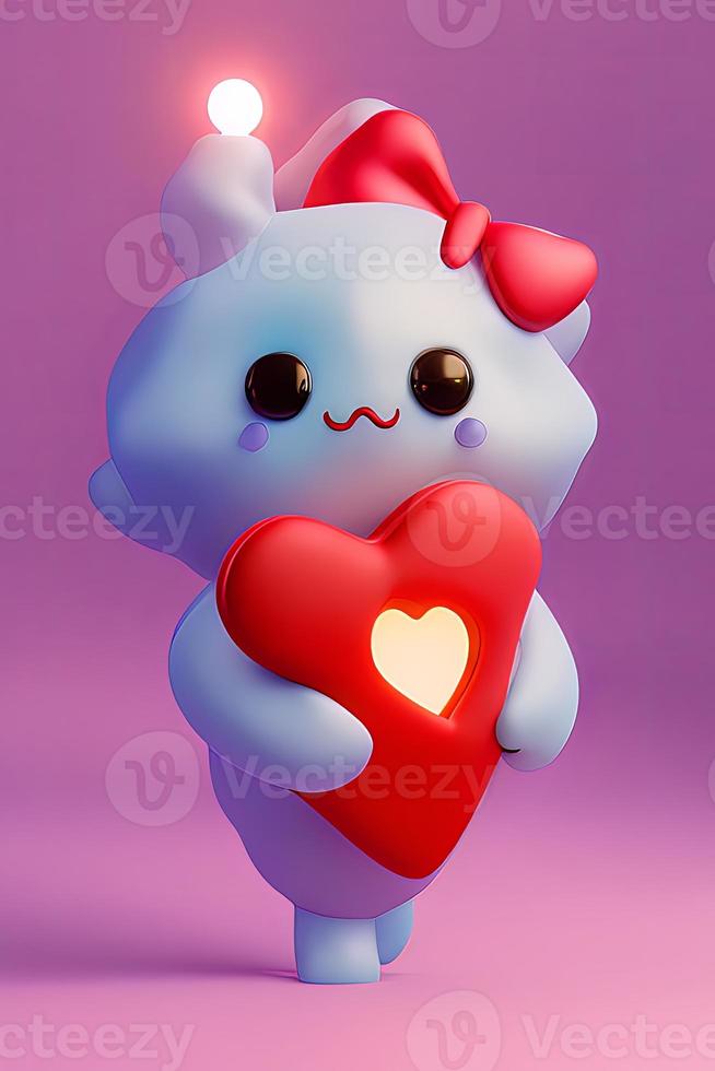 Lamps with glowing hearts, Background for valentine love with Character Cartoon photo