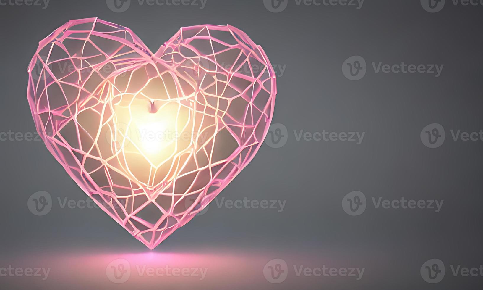 Lamps with glowing hearts, Background for valentine love photo