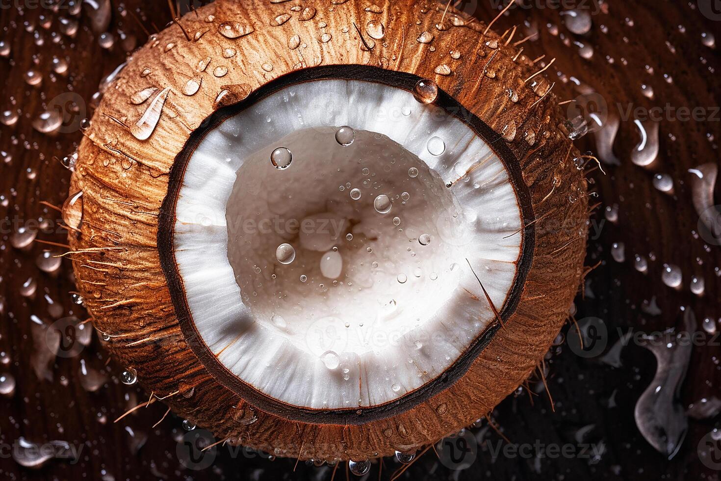 Coconut, coconuts covered in water droplets. Coconut Background. photo