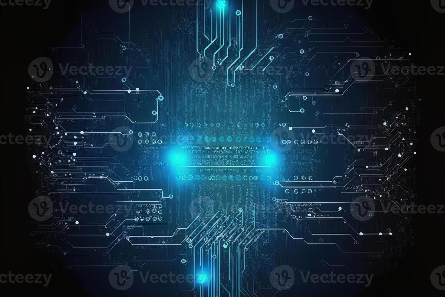Abstract digital code technology neon background in cyberspace matrix. photo