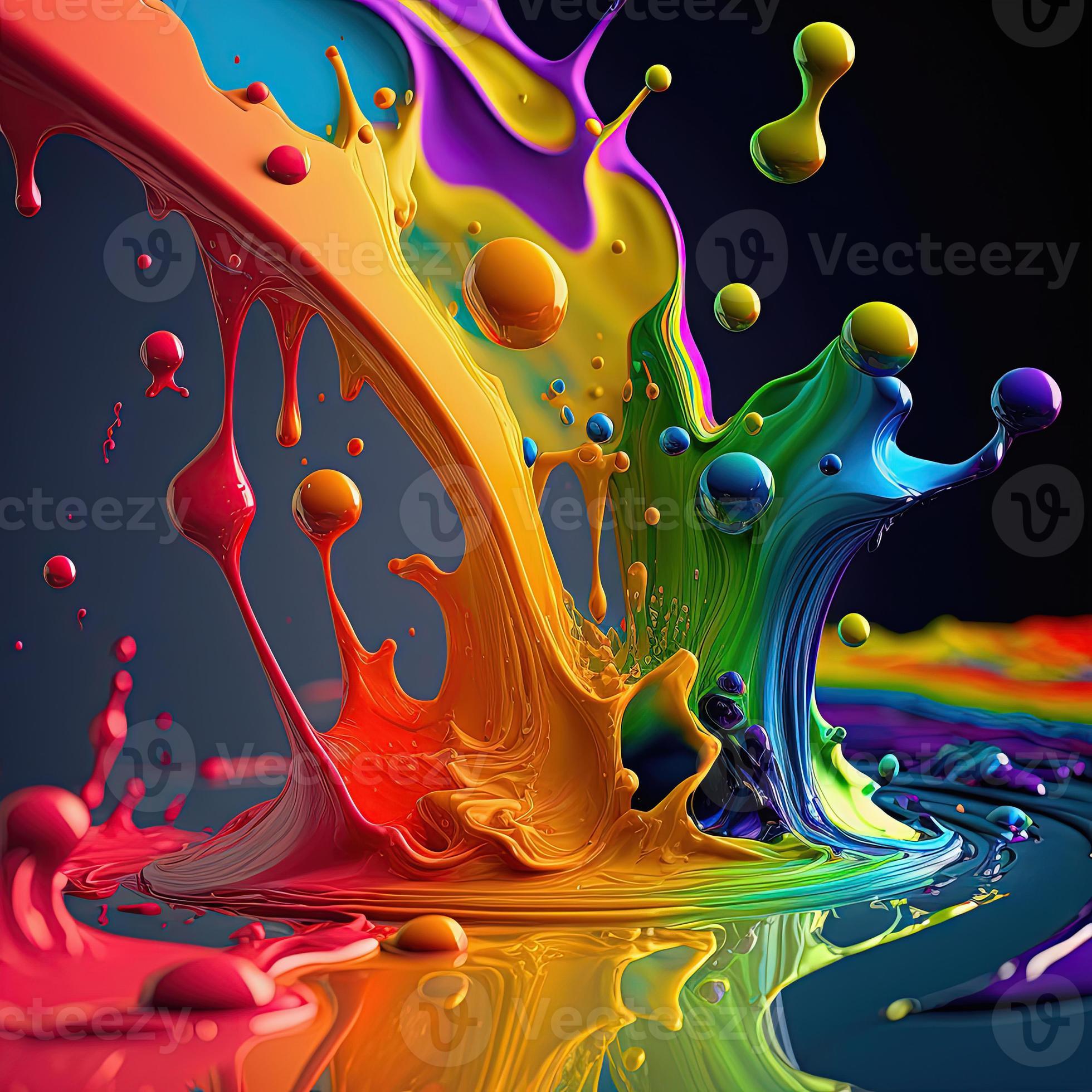 Rainbow liquid paint splash. Abstract colorful background 23009628