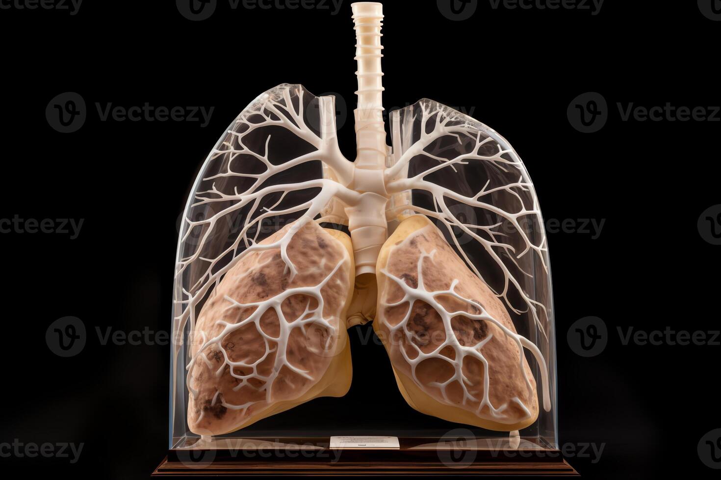 Human lung model depicting illness, cancer, and disease. photo