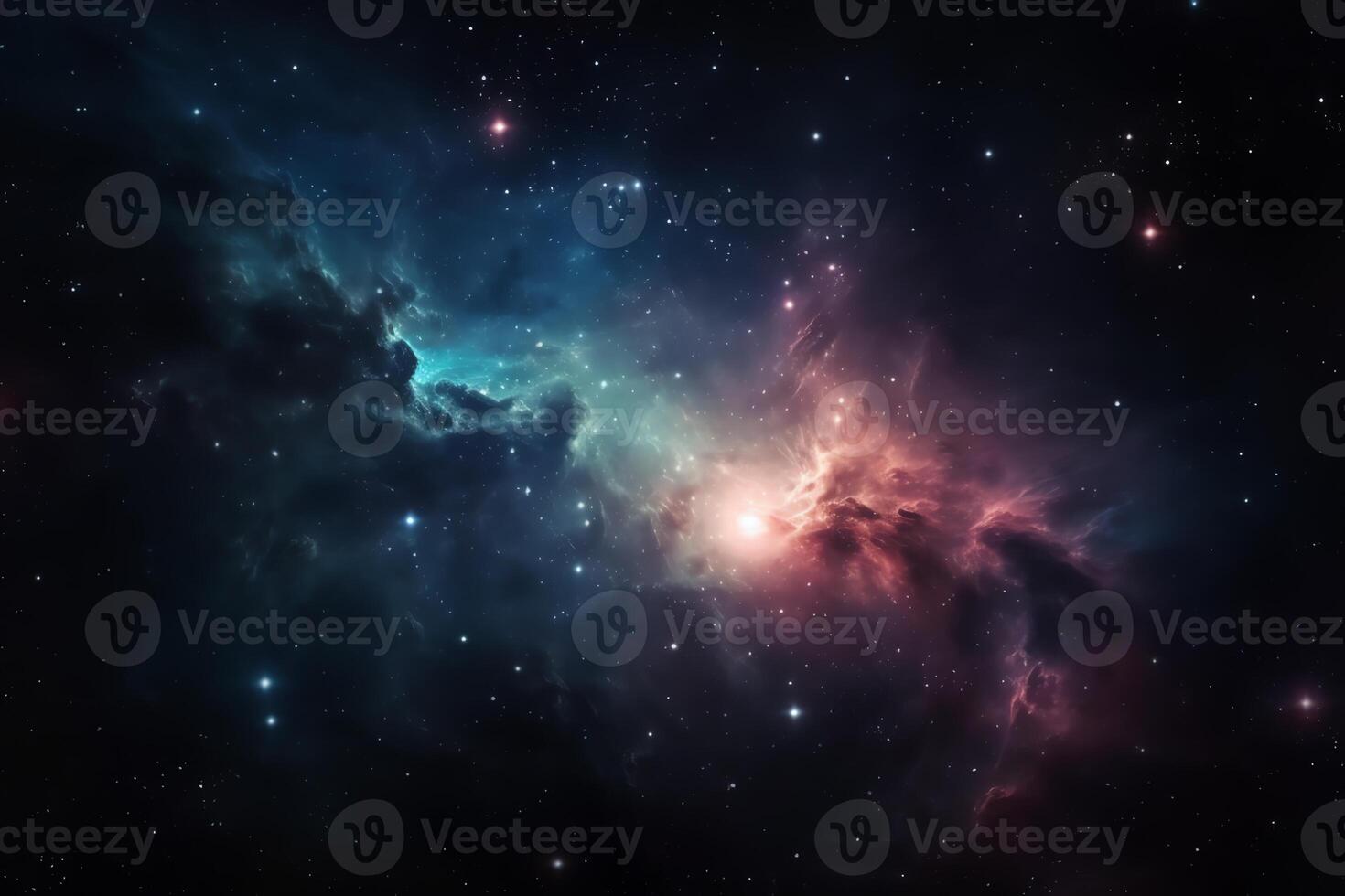 espacio nebulosa y galaxia. ai generado foto