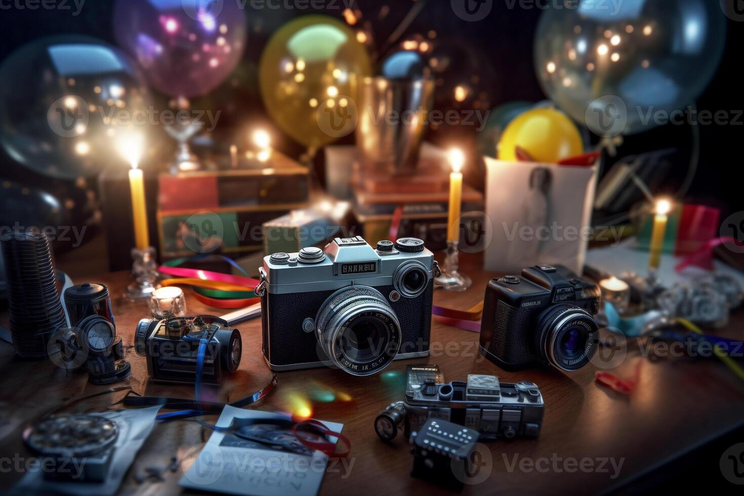 Nostalgia party concept. realism created with AI tools. photo